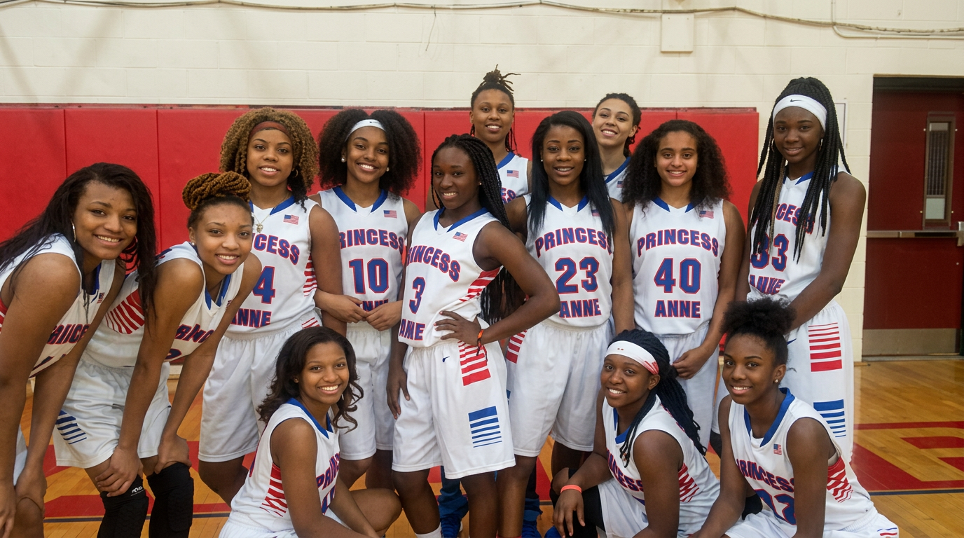 Princess Anne girls basketball team supported by Infinity Fundraising Group